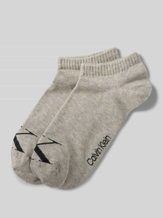 Zdjęcie produktu skarpety z nadrukiem z logo w zestaw 2 szt. Calvin Klein Jeans Średnioszary melanż