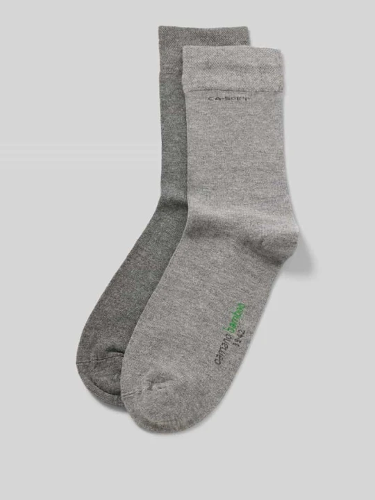 Zdjęcie produktu Skarpety z nadrukiem z logo w zestawie 2 szt. CAMANO Średnioszary