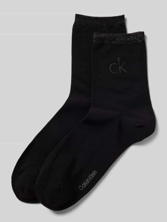 Zdjęcie produktu Skarpety z nadrukiem z logo w zestawie 2 szt. Calvin Klein Czarny