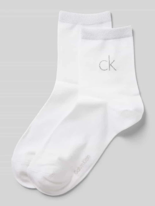 Zdjęcie produktu Skarpety z nadrukiem z logo w zestawie 2 szt. Calvin Klein Biały