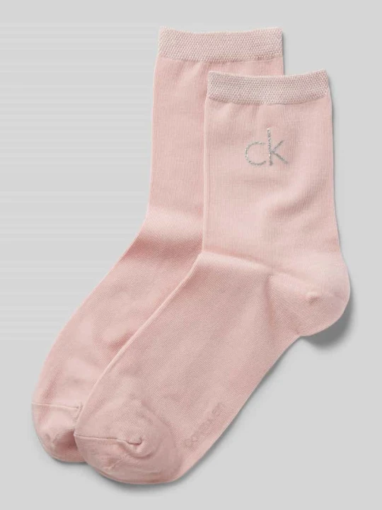 Zdjęcie produktu Skarpety z nadrukiem z logo w zestawie 2 szt. Calvin Klein Różowy