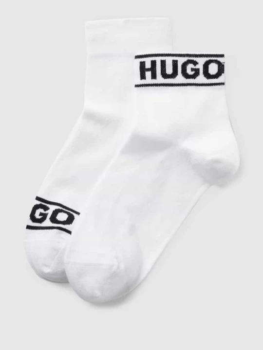 Zdjęcie produktu Skarpety z nadrukiem z logo w zestawie 2 szt. Hugo Biały