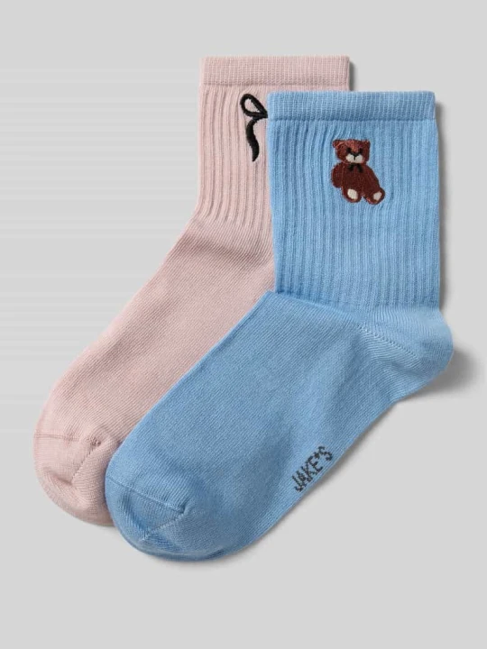 Zdjęcie produktu Skarpety z nadrukiem z logo w zestawie 2 szt. Jake*s Jasnoróżowy