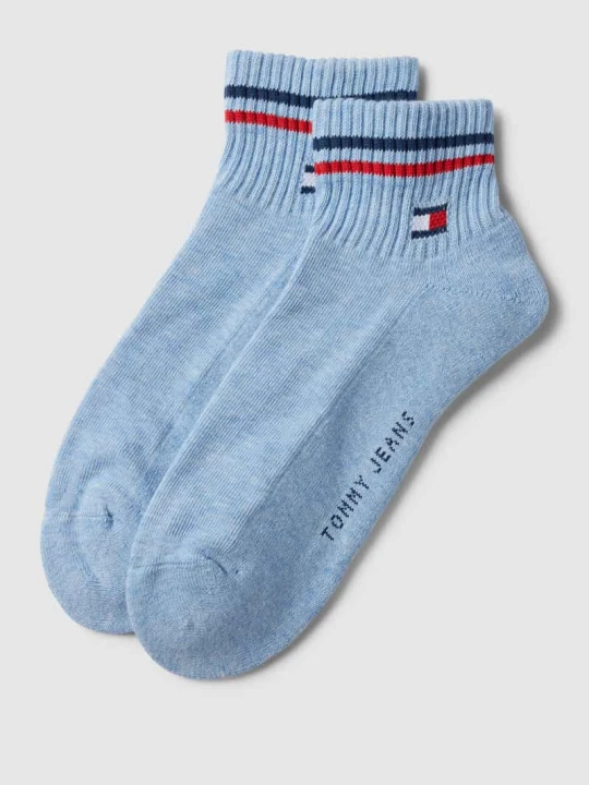 Zdjęcie produktu Skarpety do sneakersów z nadrukiem z logo w zestaw 2 szt. Tommy Hilfiger Jeansowy niebieski