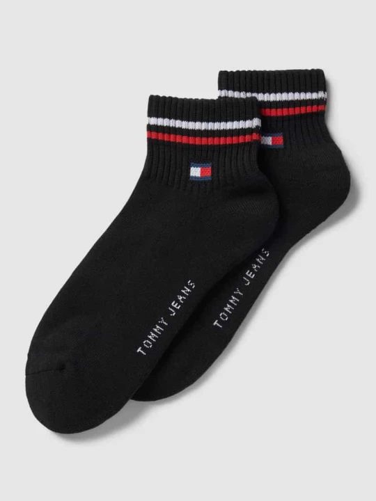 Zdjęcie produktu Skarpety do sneakersów z nadrukiem z logo w zestaw 2 szt. Tommy Hilfiger Czarny