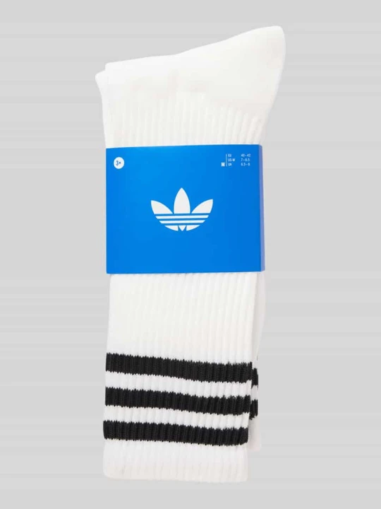 Zdjęcie produktu Skarpety z nadrukiem z logo w zestawie 3 szt. adidas Originals Biały