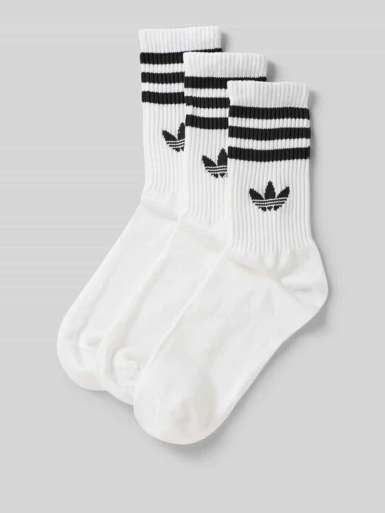 Zdjęcie produktu Skarpety z nadrukiem z logo w zestawie 3 szt. adidas Originals Biały