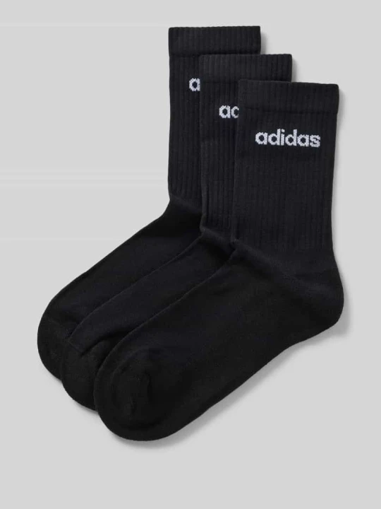 Zdjęcie produktu Skarpety z nadrukiem z logo w zestawie 3 szt. Adidas Czarny