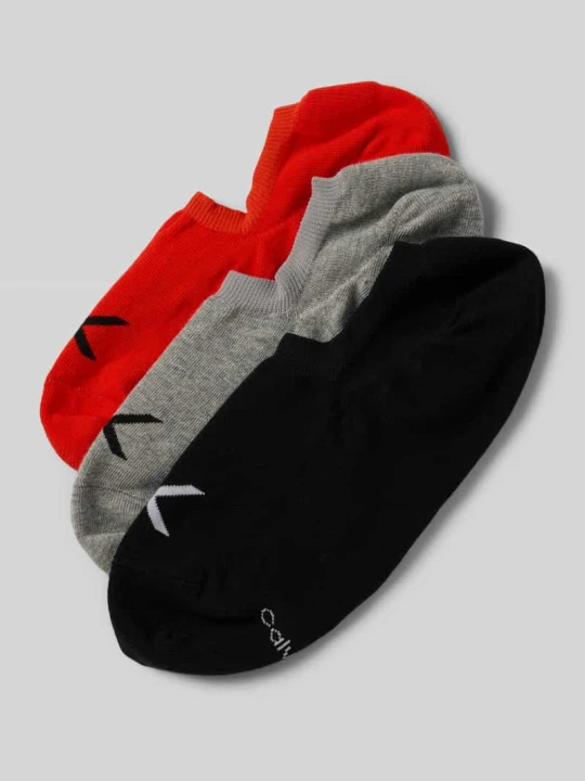 Zdjęcie produktu Stopki z nadrukiem z logo w zestawie 3 szt. Calvin Klein Czerwony