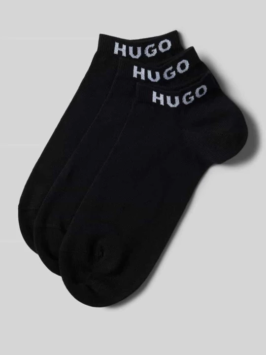 Zdjęcie produktu Skarpety z nadrukiem z logo w zestawie 3 szt. Hugo Czarny