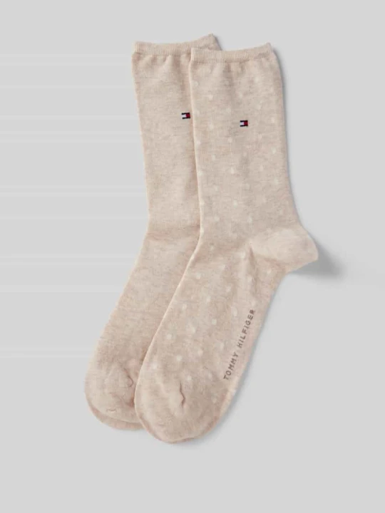 Zdjęcie produktu Skarpety z nadrukiem z logo w zestawie 3 szt. Tommy Hilfiger Beżowy