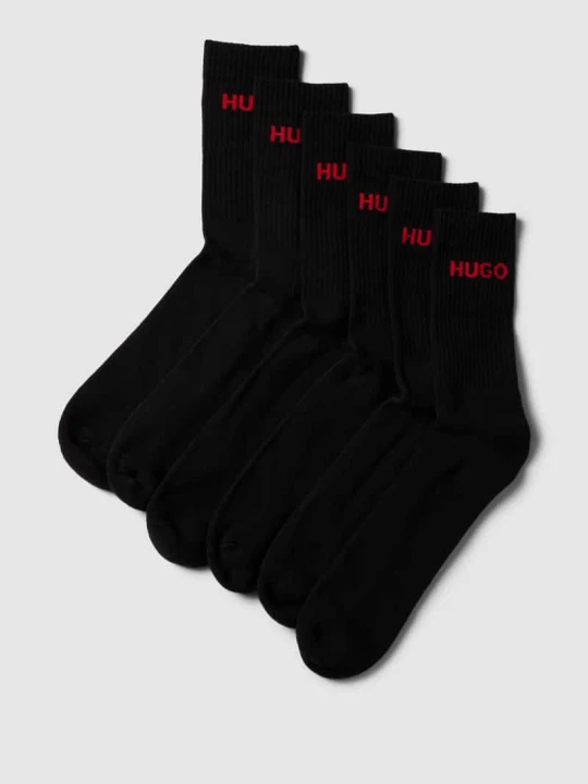 Zdjęcie produktu Skarpety z nadrukiem z logo w zestawie 6 szt. Hugo Czarny