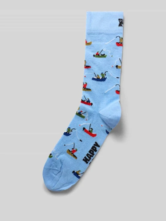 Zdjęcie produktu Skarpety z nadrukiem z motywem na całej powierzchni Happy Socks Jasnoniebieski