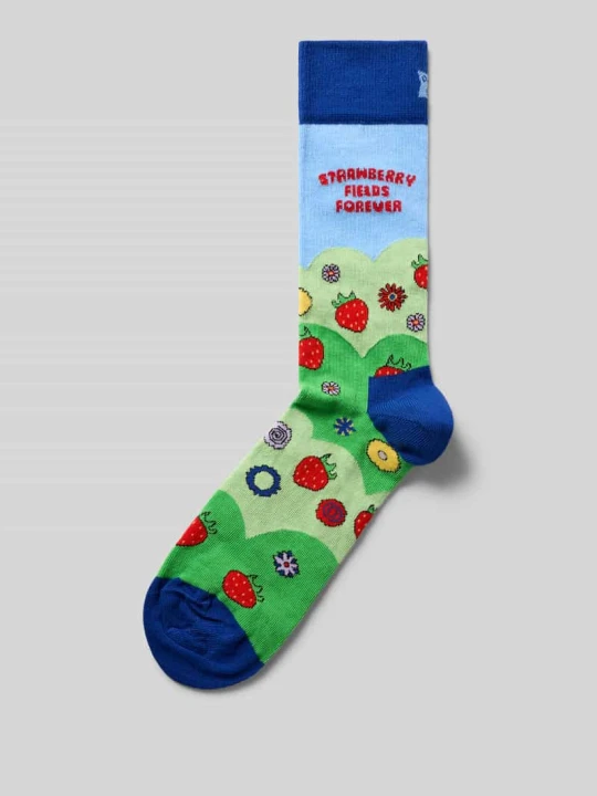 Zdjęcie produktu Skarpety z nadrukiem z motywem na całej powierzchni model 'The Beatles' Happy Socks Zielony