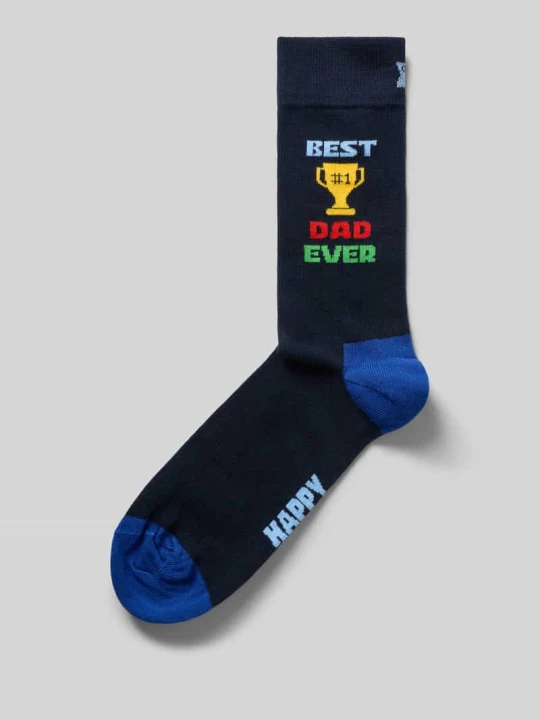 Zdjęcie produktu Skarpety z nadrukiem z napisem Happy Socks Granatowy