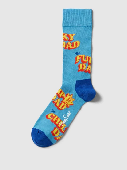 Zdjęcie produktu Skarpety z nadrukiem z napisem model ‘Number One Dad’ Happy Socks Ciemnoniebieski