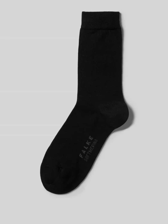 Zdjęcie produktu Skarpety z napisem z logo model ‘SOFTMERINO’ Falke Czarny