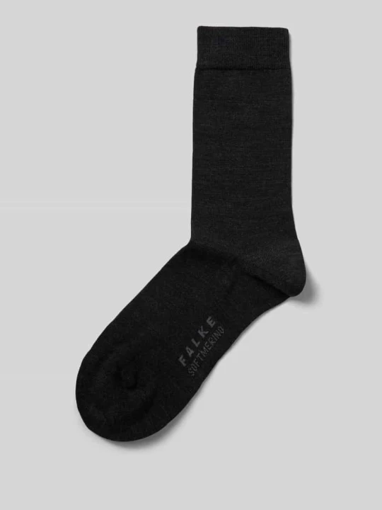 Zdjęcie produktu Skarpety z napisem z logo model ‘SOFTMERINO’ Falke Antracytowy