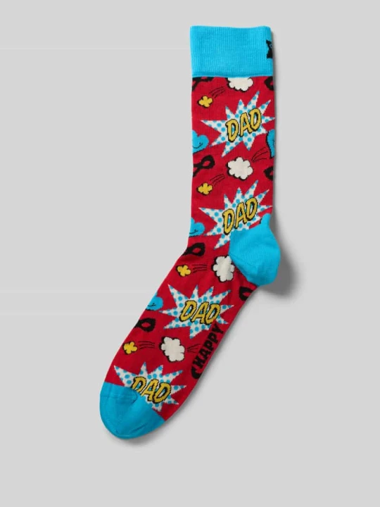 Zdjęcie produktu Skarpety z prążkowanym wykończeniem Happy Socks Czerwony