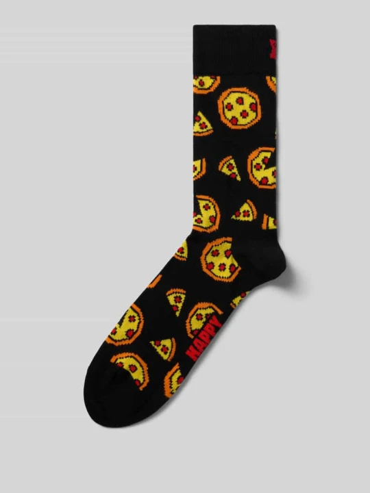 Zdjęcie produktu Skarpety z prążkowanym wykończeniem Happy Socks Czarny