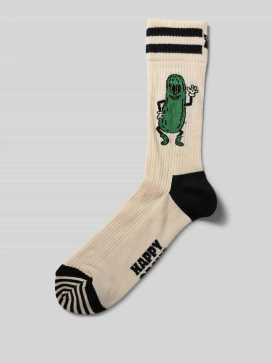 Zdjęcie produktu Skarpety z prążkowanym wykończeniem Happy Socks Złamany biały