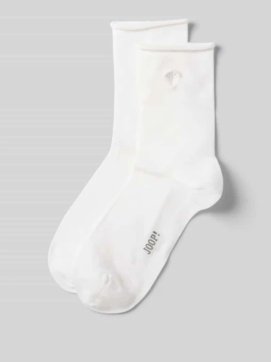 Zdjęcie produktu Skarpety damskie JOOP! Collection; Mieszanka bawełny z dodatkiem streczu; Dopasowany krój; Wyhaftowane logo; Nadruk z logo Biały
