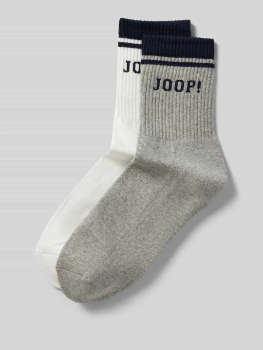 Zdjęcie produktu Skarpety z wyhaftowanym logo w zestawie 2 szt. JOOP! Złamany biały