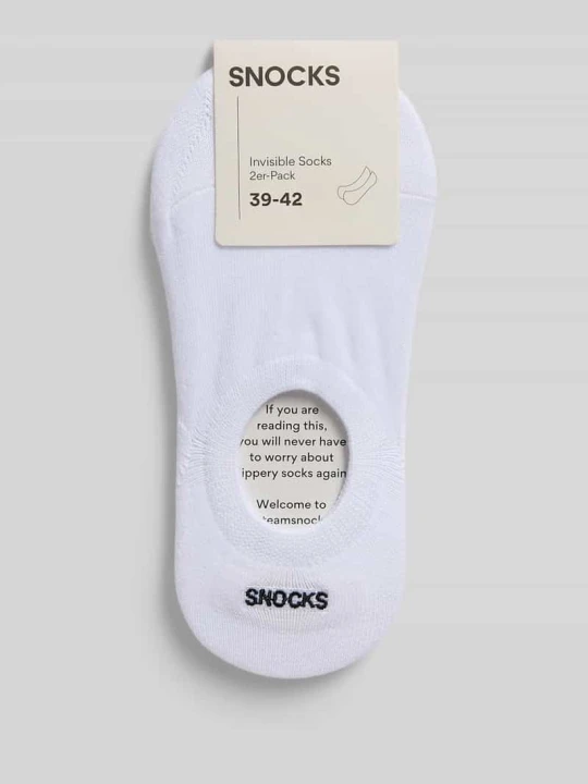 Zdjęcie produktu Skarpety z wyhaftowanym logo w zestawie 2 szt. Snocks Biały