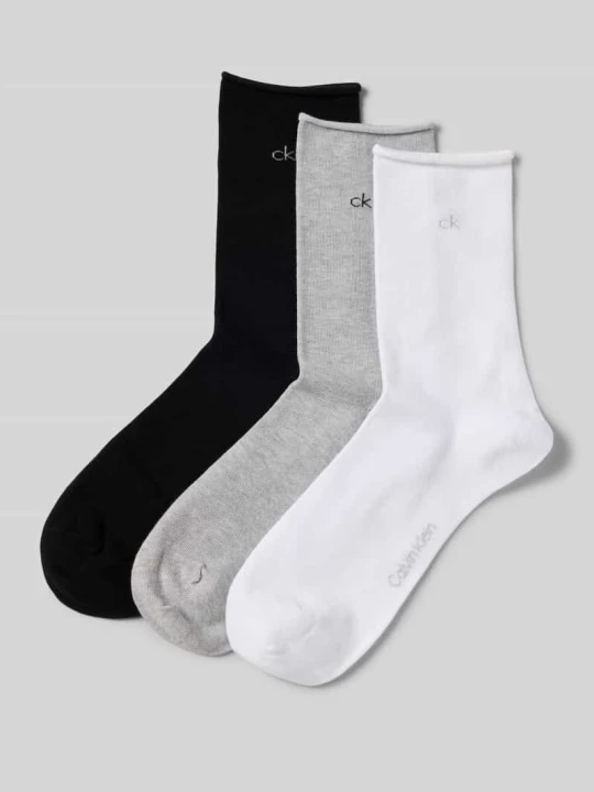 Zdjęcie produktu Skarpety z wyhaftowanym logo w zestawie 3 szt. Calvin Klein Jasnoszary