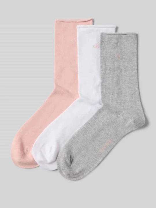 Zdjęcie produktu Skarpety z wyhaftowanym logo w zestawie 3 szt. Calvin Klein Jasnoróżowy