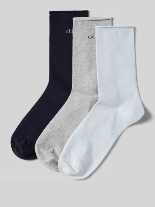 Zdjęcie produktu Skarpety z wyhaftowanym logo w zestawie 3 szt. Calvin Klein Jasnoniebieski