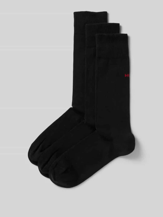 Zdjęcie produktu Skarpety z detalem z logo w zestawie 3 szt. model ‘UNI COLORS’ Hugo Czarny