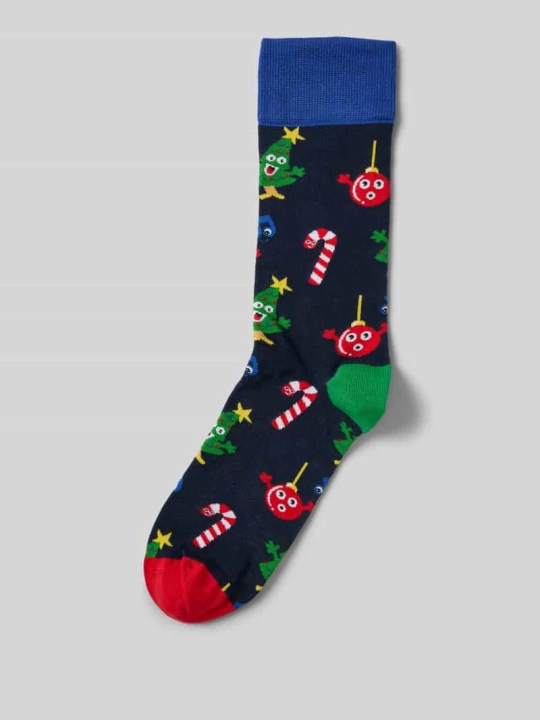 Zdjęcie produktu Skarpety z wyhaftowanym motywem model ‘Christmas Choir’ DillySocks Granatowy