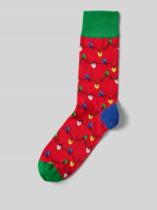 Zdjęcie produktu Skarpety z wyhaftowanym motywem model ‘Light It Down’ DillySocks Jasnoczerwony