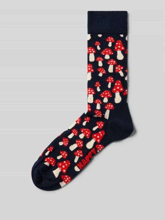 Zdjęcie produktu Skarpety z wyhaftowanymi motywami model ‘Mushroom’ Happy Socks Czarny
