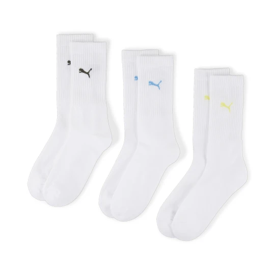 Zdjęcie produktu Skarpety za kostkę PUMA Unisex w paski — trójpak, Odzież, Biały