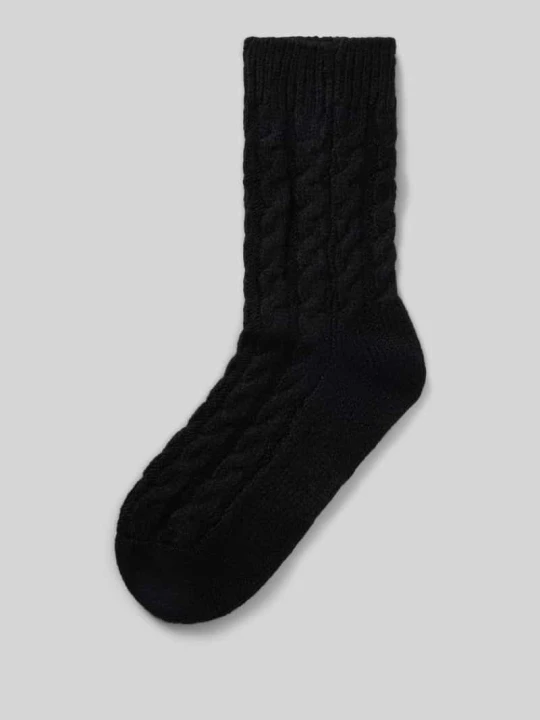 Zdjęcie produktu Skarpety ze ściegiem warkoczowym model 'Cosy' CAMANO Czarny