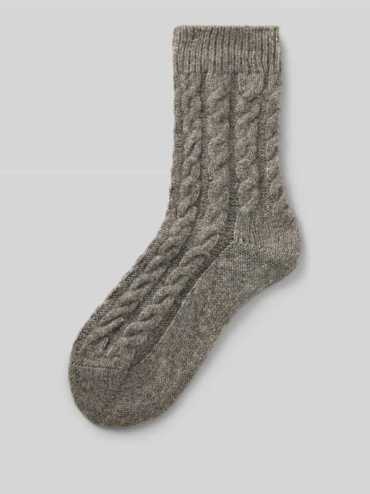 Zdjęcie produktu Skarpety ze ściegiem warkoczowym model 'Cosy' CAMANO Jasnoszary