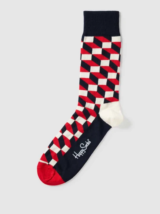 Zdjęcie produktu Skarpety ze wzorem na całej powierzchni model ‘FILLED OPTIC’ Happy Socks Czerwony