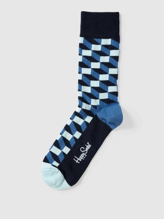 Zdjęcie produktu Skarpety ze wzorem na całej powierzchni model ‘FILLED OPTIC’ Happy Socks Niebieski
