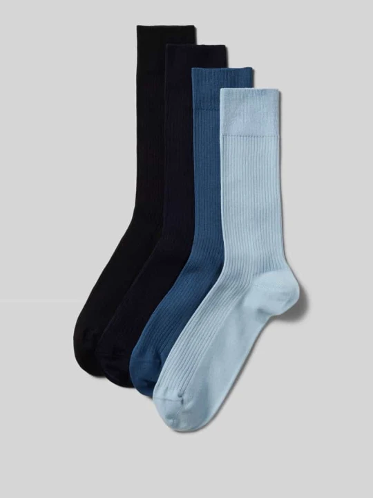 Zdjęcie produktu Skarpety ze wzorem w cienkie prążki w zestawie 4 szt. DillySocks Niebieski