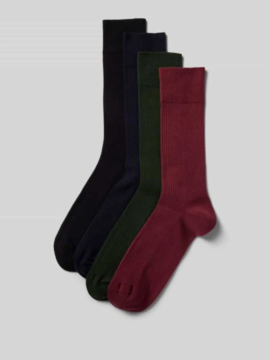 Zdjęcie produktu Skarpety ze wzorem w cienkie prążki w zestawie 4 szt. DillySocks Czarny