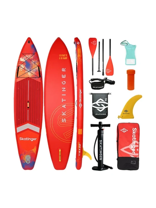 Zdjęcie produktu Skatinger deska do pływania z akcesoriami SUP Interstellar Red 350 x 81 x 15 cm (11'6') pomarańczowy