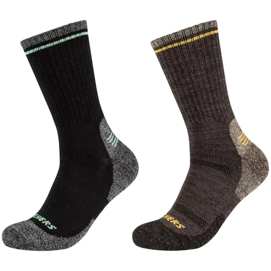 Zdjęcie produktu Skechers 2PPK Men Trail Wool Socks SK41104-8997, Męskie, Czarne, skarpetki, wełna, rozmiar: 39-42