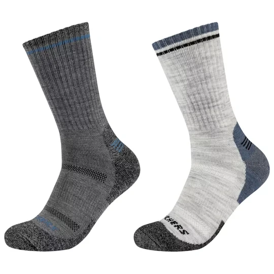 Zdjęcie produktu Skechers 2PPK Men Trail Wool Socks SK41104-9300, Męskie, Szare, skarpetki, wełna, rozmiar: 39-42