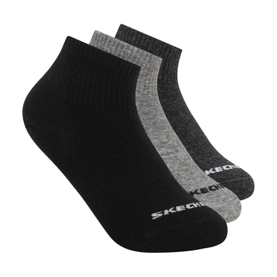 Zdjęcie produktu Skechers 3 Pack Boys' Quarter Crew Cotton skarpety - Czarny / Szary