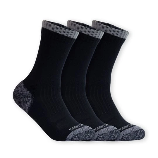 Zdjęcie produktu Skechers 3 Pack Half Terry Work Crew skarpety - Czarny / Szary