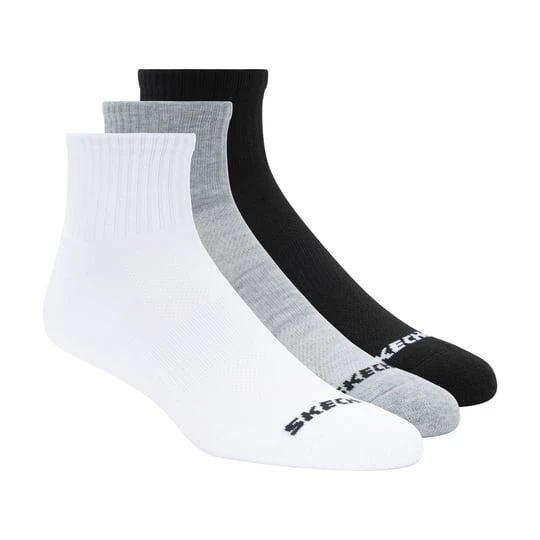 Zdjęcie produktu Skechers 3 Pack Quarter Crew Sport skarpety - Czarny / Bialy / Szary