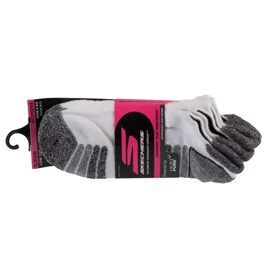 Zdjęcie produktu Skechers 3pk Womens Perf Grey Color Pop S110098-HWHT, Damskie, Białe, skarpetki, poliester, rozmiar: 36-40