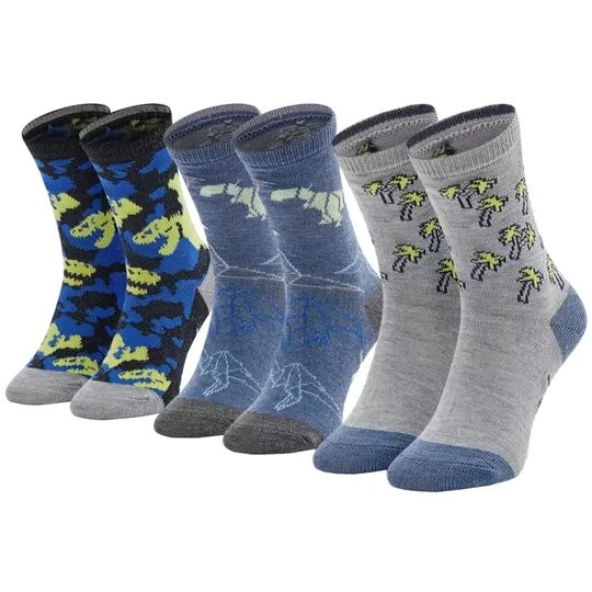 Zdjęcie produktu Skechers 3PPK Boys Casual Glow In The Dark Socks SK41078-9303, Dla chłopca, Wielokolorowe, skarpetki, poliester, rozmiar: 27-30